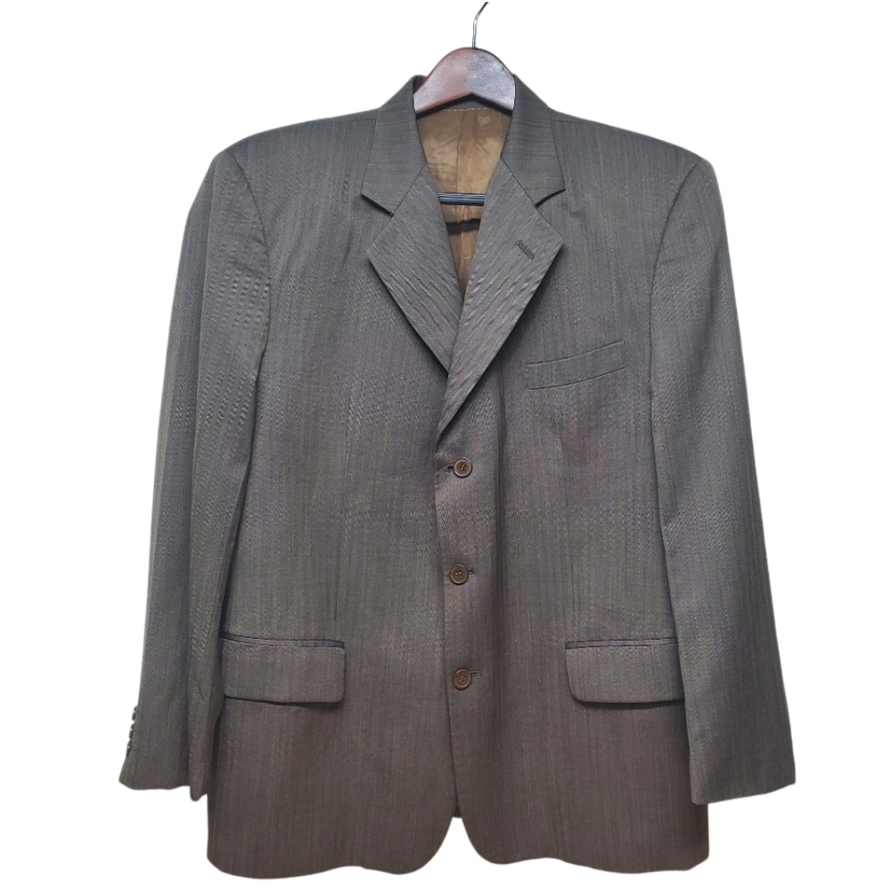 Yves Saint Laurent Men's Brown Blazer Jacket 100 Tazmian Wool Size 42